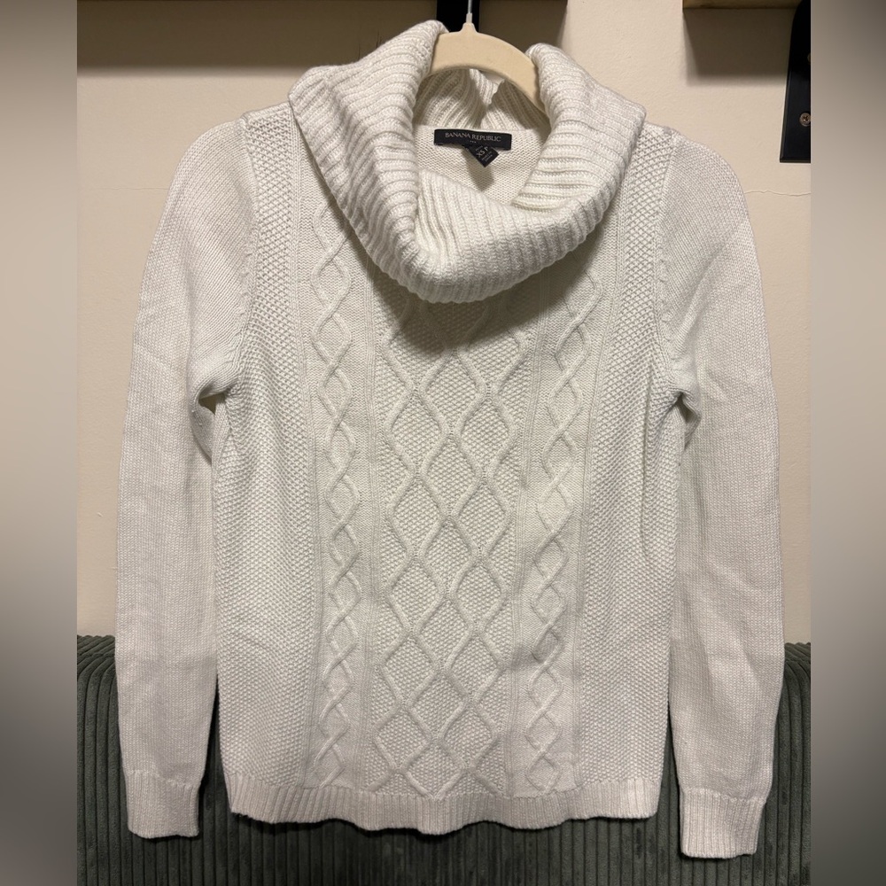 Banana Republic cable knit cowl neck sweater